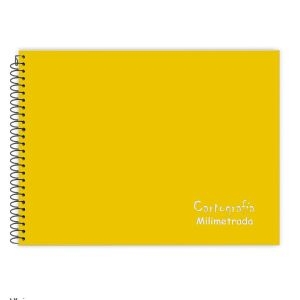 CADERNO DE DESENHO CARTOGRAFIA MILIMETRADO 48FOLHAS CAPA DURA
