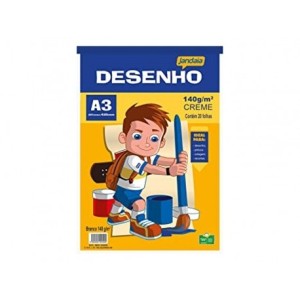BLOCO DE DESENHO A3 140G 20FOLHAS JANDAIA - CREME