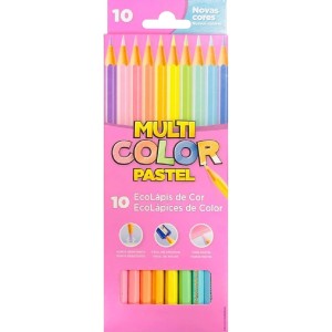 LAPIS DE COR PASTEL 10 CORES MULTICOLOR