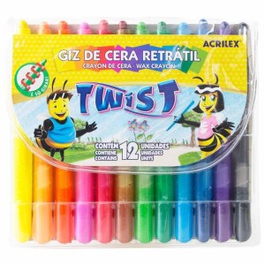 GIZ DE CERA RETRATIL TWIST 12 CORES ACRILEX