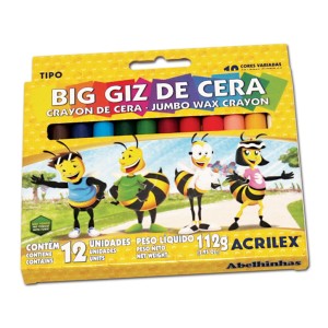 GIZ DE CERA JUMBO REDONDO 12 CORES
