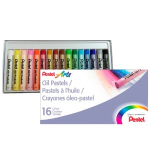Giz Pastel Oleoso Pentel com 16 Cores - Pentel